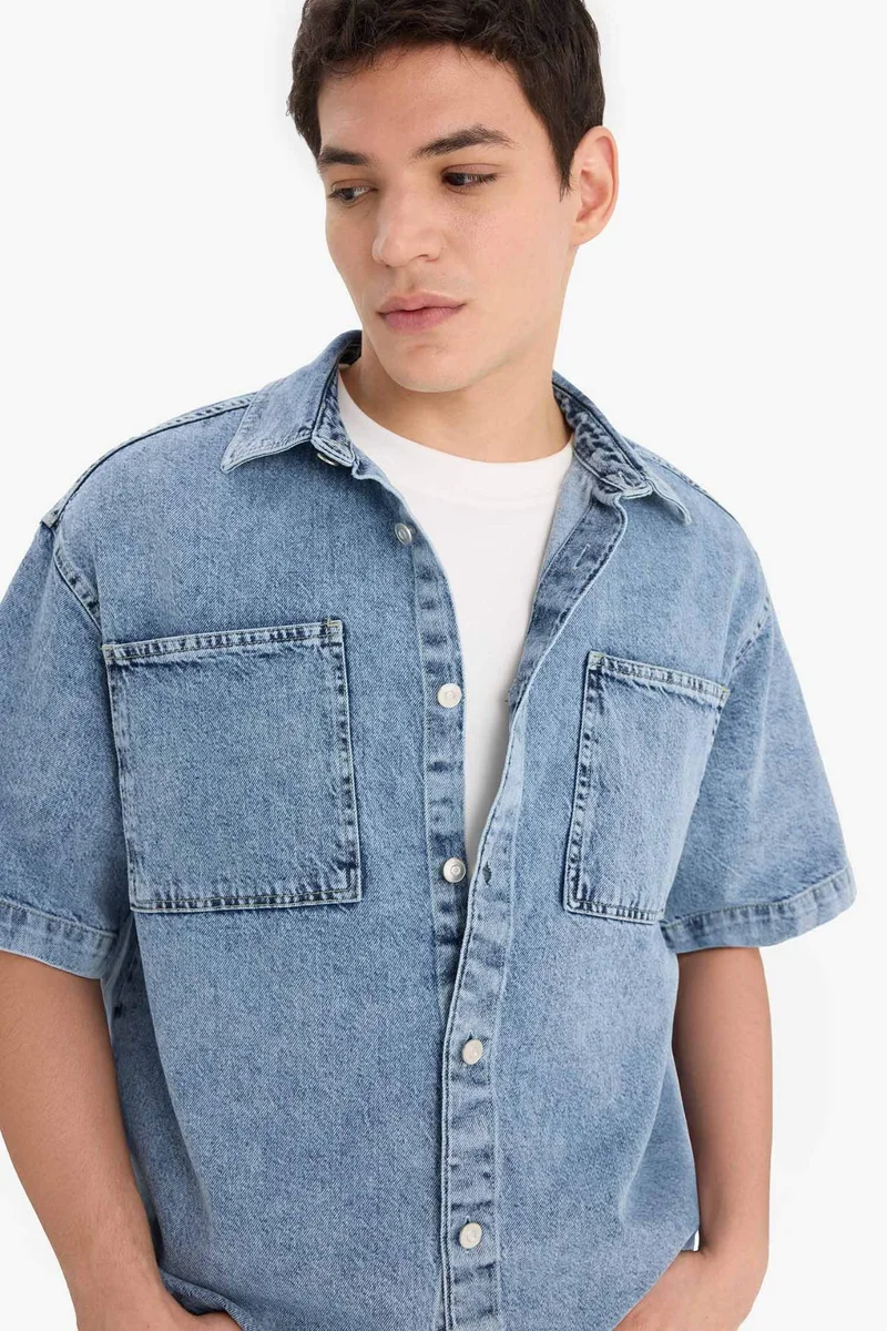 DeFacto Relax Fit Summer Cotton Denim Shirt