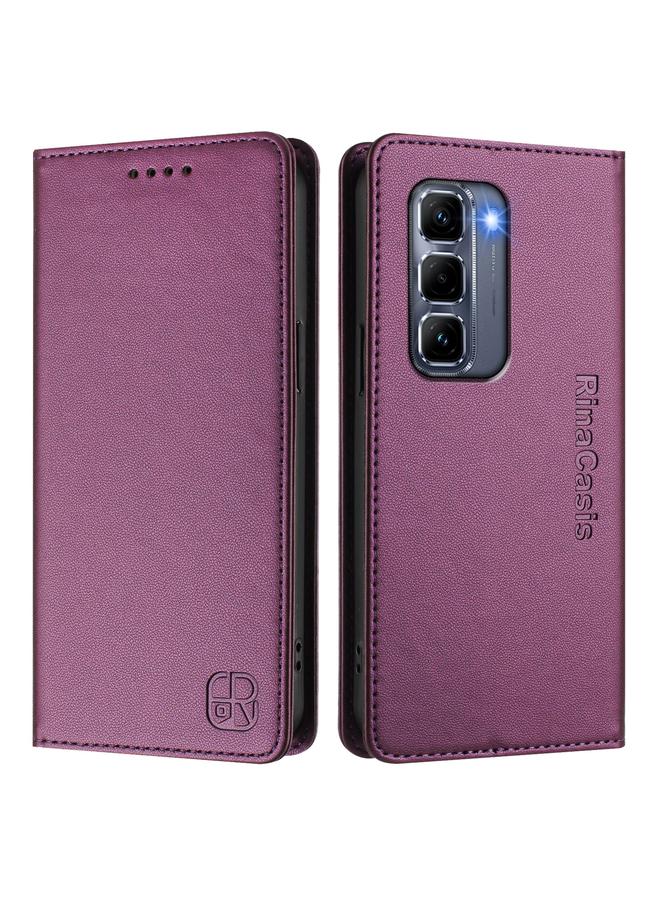 Zaboon Case For Infinix Hot 50 Pro+ 4G RC01 Dual-Folded Magnetic Suction RFID Leather Phone Case - Image 2