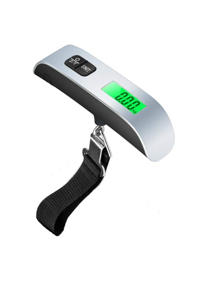 ميزان أمتعة، ميزان أمتعة رقمي محمول للسفر، ميزان وزن الحقائب بطلاء مطاطي، 110 رطل، مع البطارية - Image 1