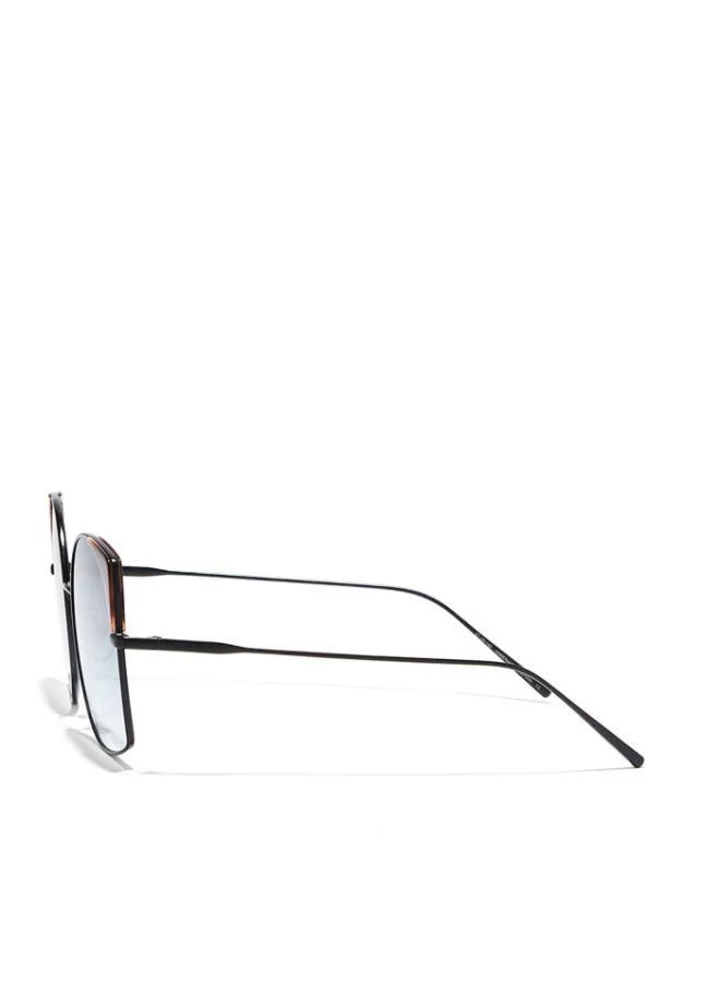 30Sundays DELAUNAY -La French Collection Women Blue Sunglasses - Frame Material: Metal + Acetate - Lens Color: Blue- Frame Color: Black - Full Rim