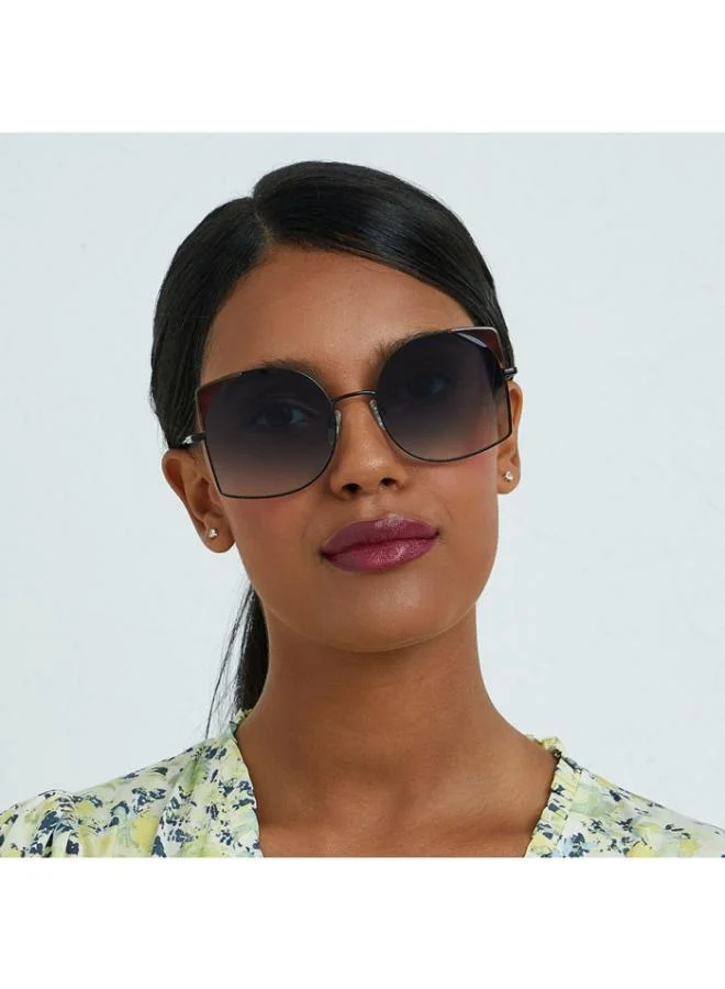 30Sundays DELAUNAY -La French Collection Women Blue Sunglasses - Frame Material: Metal + Acetate - Lens Color: Blue- Frame Color: Black - Full Rim