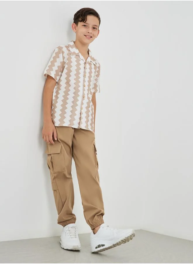 ستايلي Styli Regular Fit Cargo Pants with Drawstring