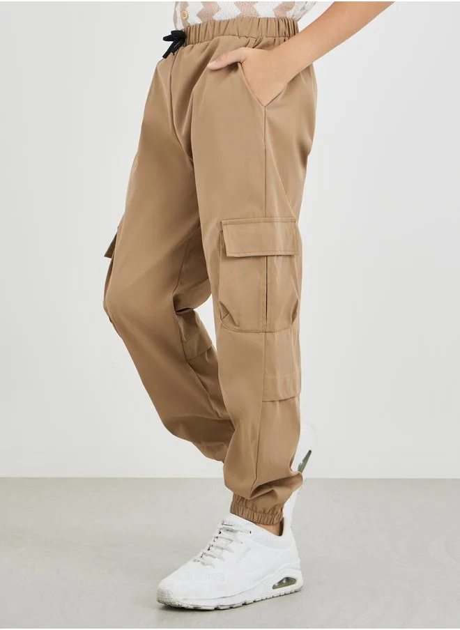 ستايلي Styli Regular Fit Cargo Pants with Drawstring
