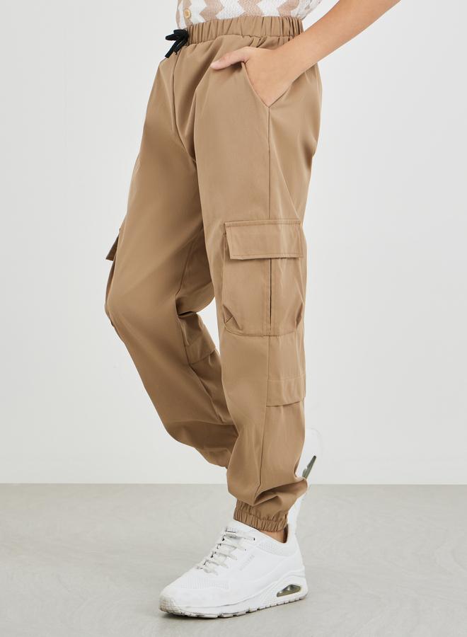 Styli Styli Regular Fit Cargo Pants with Drawstring  - Image 1