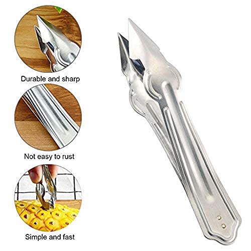 AKRIZA 1PCs Stainless Steel Pineapple Eye Removal Tool - Silver - Image 2