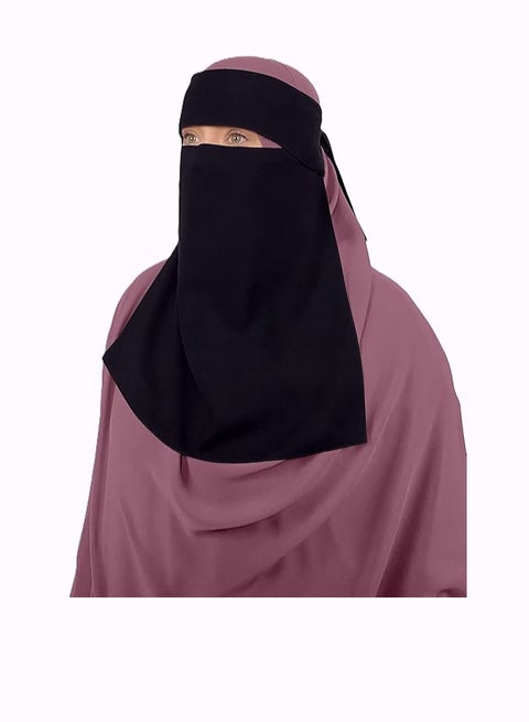 PERFECTORY Premium 1 Layer Chiffon Niqab with Back Tying Cord, Breathable Face Veil