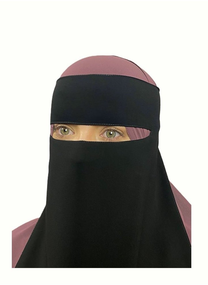 Perfectory PERFECTORY Premium 1 Layer Chiffon Niqab with Back Tying Cord, Breathable Face Veil  - Image 2