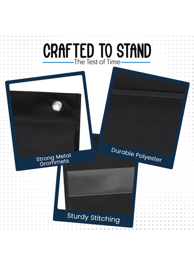 Essex Wares - 2 Pack, 17" Wide X 22" Tall Pocket Chart, Black - Sturdy Pocket Chart For Classroom For Sentence Strips - Easy To Use & Hang, Reusable Black Pocket Chart  - Image 3