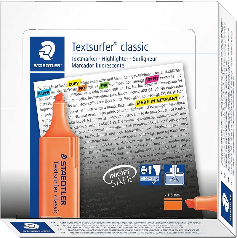 STAEDTLER 364-4 Highlighter Textsurfer, Orange - 10 Pieces (Pack of 2) - Image 2