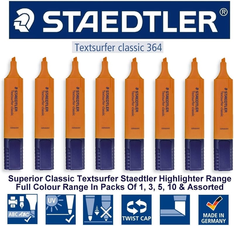 STAEDTLER 364-4 Highlighter Textsurfer, Orange - 10 Pieces (Pack of 2) - Image 3
