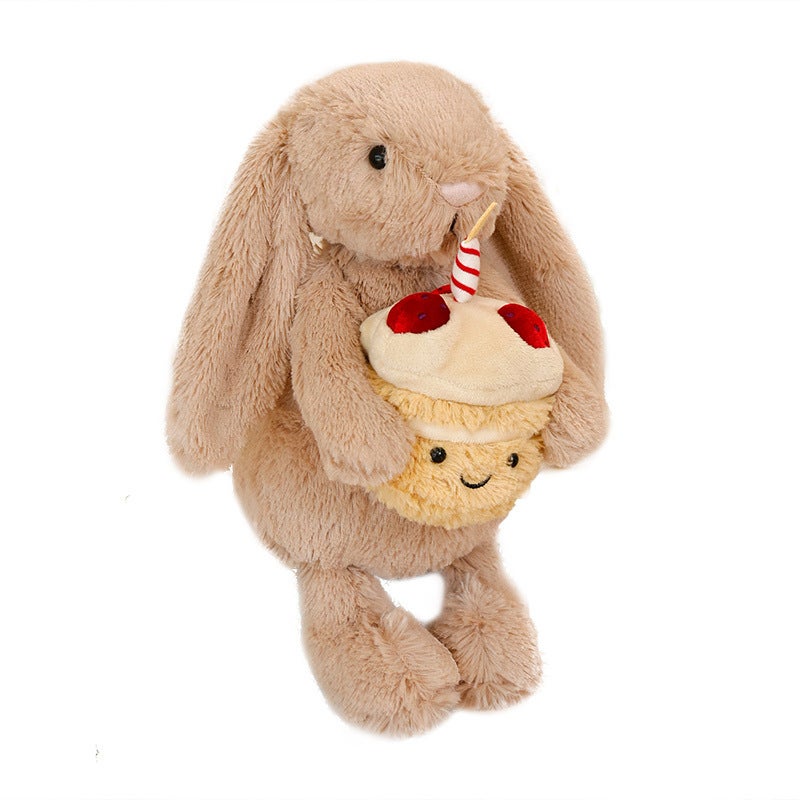 Jelly Cake Rabbit Plush Toy, Stuffed Bunny with Birthday Cake, Gift for Girls - Image 5