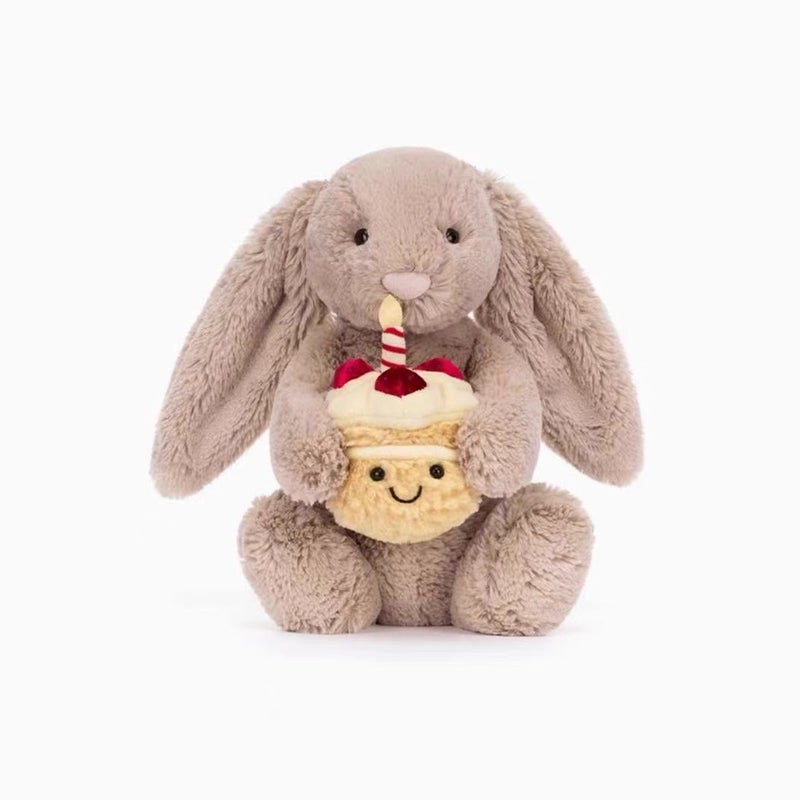 Jelly Cake Rabbit Plush Toy, Stuffed Bunny with Birthday Cake, Gift for Girls - Image 4
