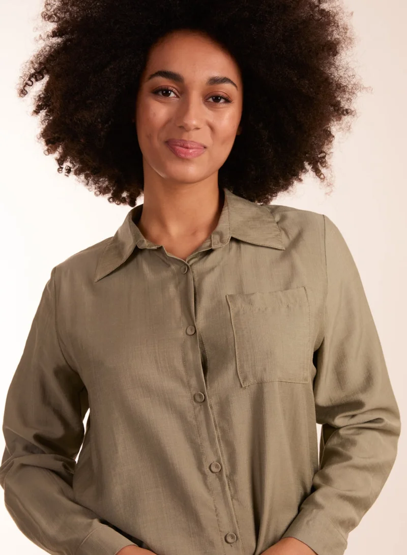 Blue Vanilla Linen Button Front Shirt