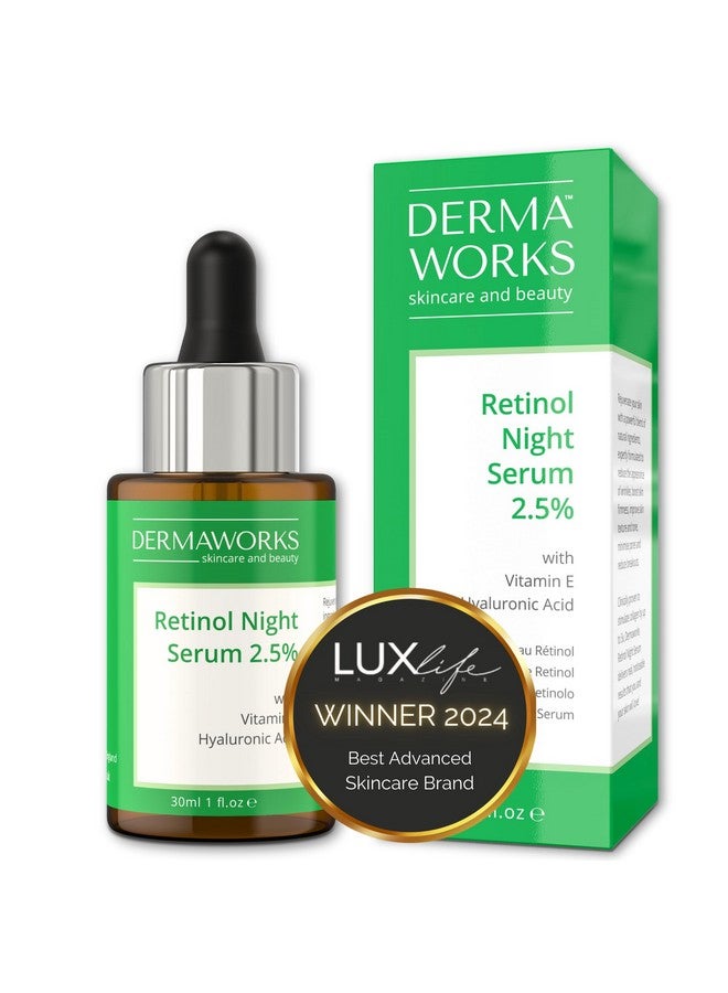 DERMAWORKS Retinol Serum For Face Resurfacing Retinol Serum For Fine Lines And Wrinkles Treatment Night Serum For Face Deep Wrinkle Serum With Vitamin E & Hyaluronic Acid 30Ml - Image 1