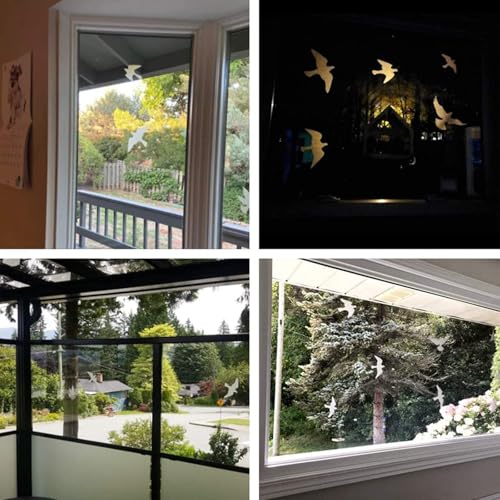 MESINURS Anti-Collision Window Bird Stickers Decals Glass Door Protect and Save Bird Strikes (Clear) - Image 5