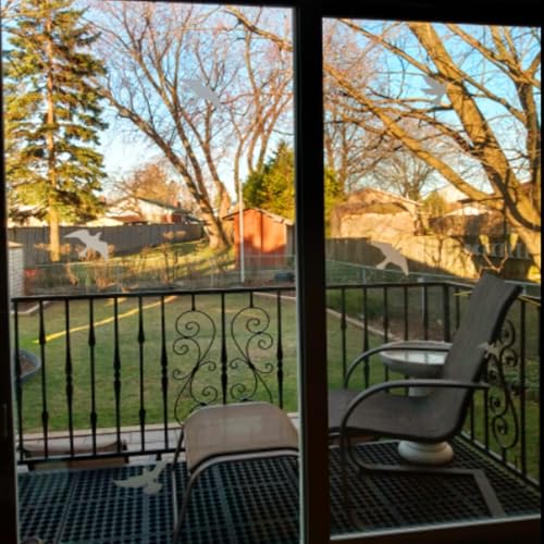 MESINURS Anti-Collision Window Bird Stickers Decals Glass Door Protect and Save Bird Strikes (Clear) - Image 4