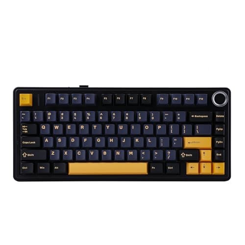 EPOMAKER x Aula F75 Gasket Mechanical Keyboard, 75% Wireless Hot Swappable Gaming Keyboard with Five-Layer Padding&Knob, Bluetooth/2.4GHz/USB-C, RGB (Black, LEOBOG Reaper Switch) - Image 1