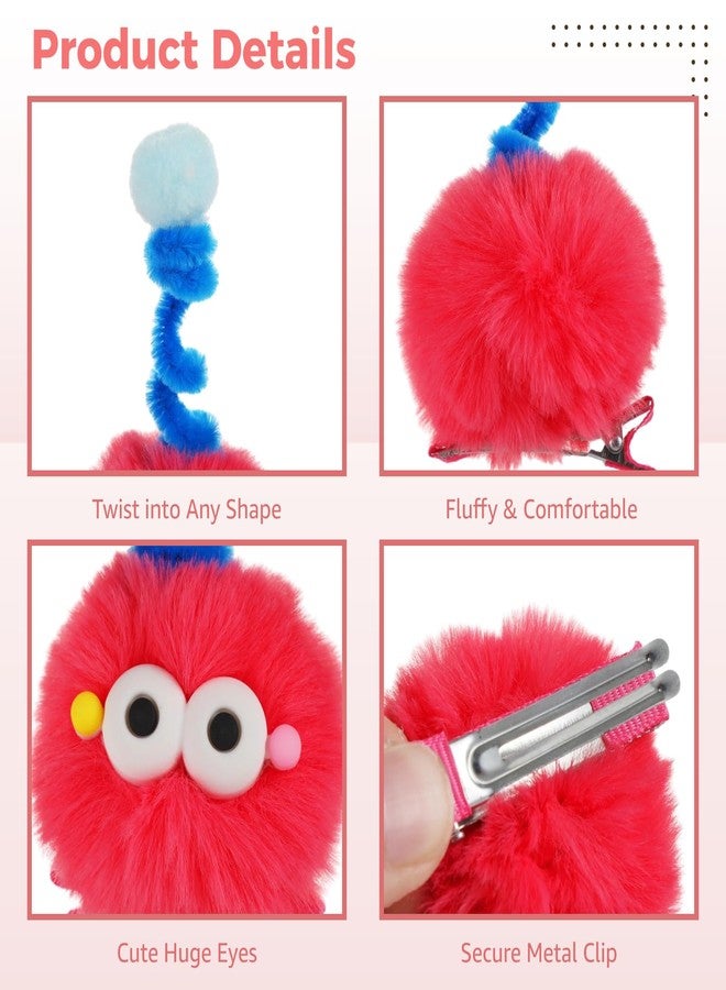NIMBLOOM 12 PCS Fluffy Pop Pop Hair Clips, Crazy Hair Day Accessories, Cute Fuzzy Hair Clips, Funny Spiral Pom Pom Hair Clip for Little Ones, Colorful Novelty Hair Barrettes, Party Event Supplies - Image 3