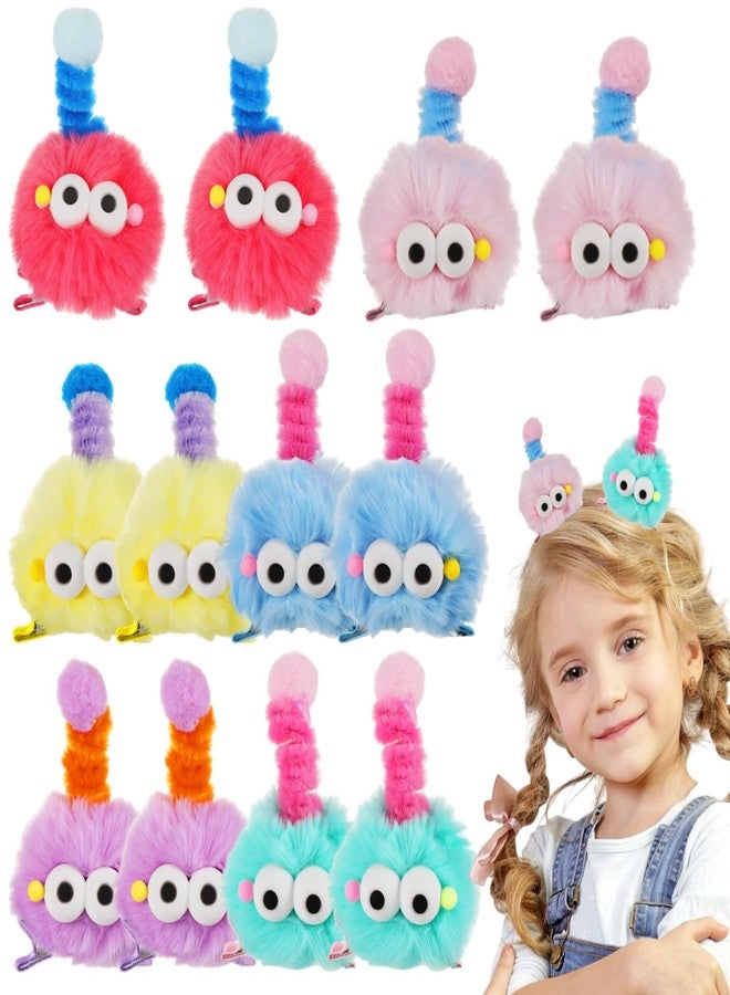 NIMBLOOM 12 PCS Fluffy Pop Pop Hair Clips, Crazy Hair Day Accessories, Cute Fuzzy Hair Clips, Funny Spiral Pom Pom Hair Clip for Little Ones, Colorful Novelty Hair Barrettes, Party Event Supplies - Image 1