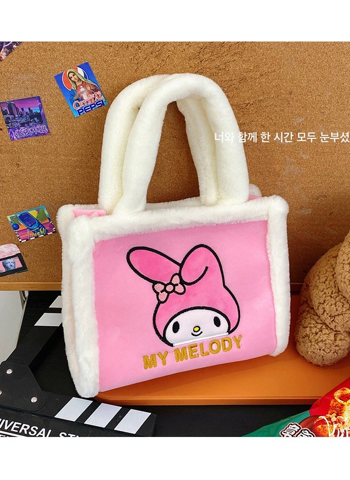 Sanrio New Pink Melody Plush Handbag Large Capacity Cartoon Bag  - Image 1