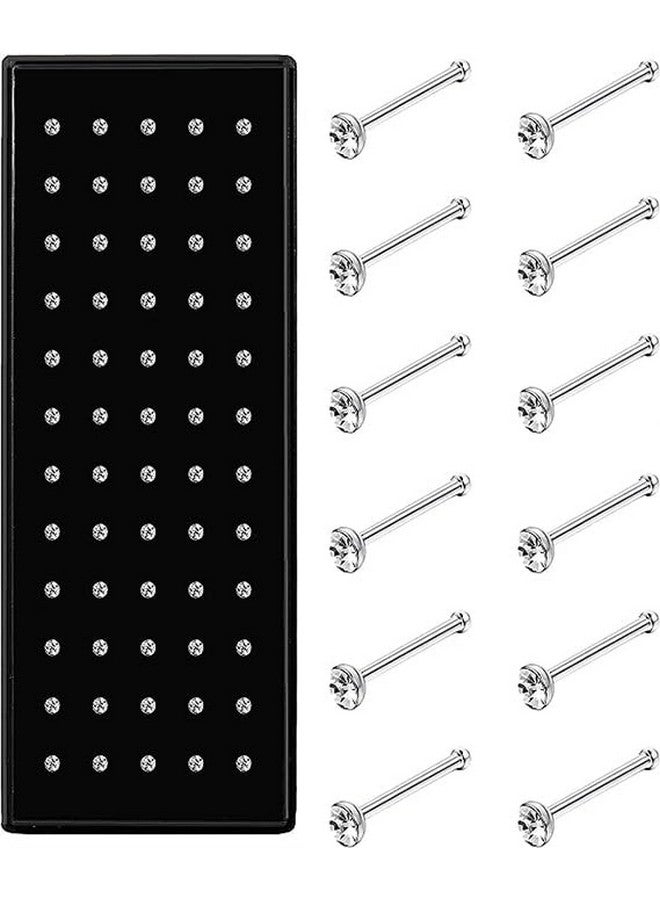 Jstyle 60 Pcs Hypoallergenic Stainless Steel Nose Studs For Women Men Sparkly Cz Small Nose Studs Rings Piercing Body Jewelry 1.5Mm - Image 1
