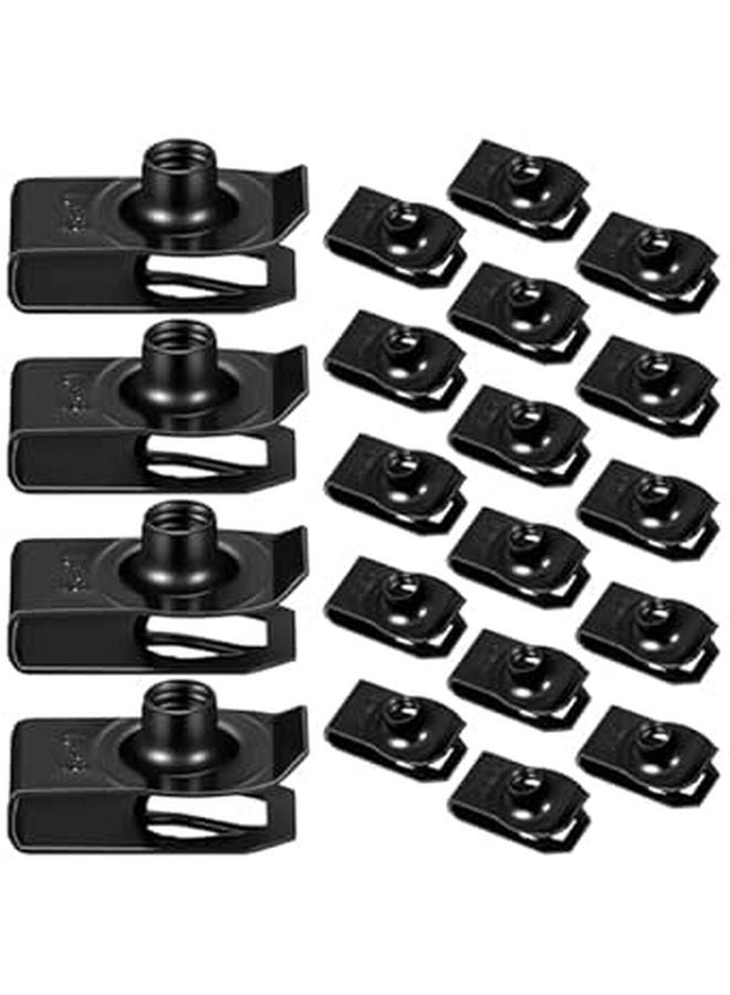 20 Pcs Black U Clip Nuts Metal Fasteners for Automotive Body Panel Bumper Trim Replacement - Image 1