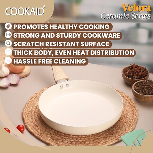 COOKAID Ceramic Sauce Pan 22cm 1.2 Litre | Velora Saucepan Non Stick Coating | ISI Certified | Non-Toxic Aluminium Tea Pan for Cooking | Cookware Pot, Pans Milk, Coffee Cooktops Home/Kitchen - Image 4