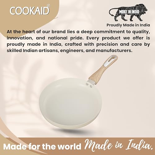 COOKAID Ceramic Sauce Pan 22cm 1.2 Litre | Velora Saucepan Non Stick Coating | ISI Certified | Non-Toxic Aluminium Tea Pan for Cooking | Cookware Pot, Pans Milk, Coffee Cooktops Home/Kitchen - Image 5
