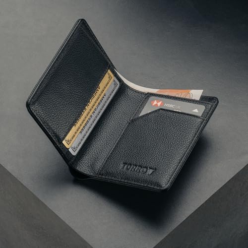TORRO Top Grain Genuine Leather Wallet for Men | RFID Blocking | Ultra Slim Bifold USA Leather Wallet | Holds Up to 10 Credit Cards | Microfiber Lined | Gifts for Him (Black) - Image 2