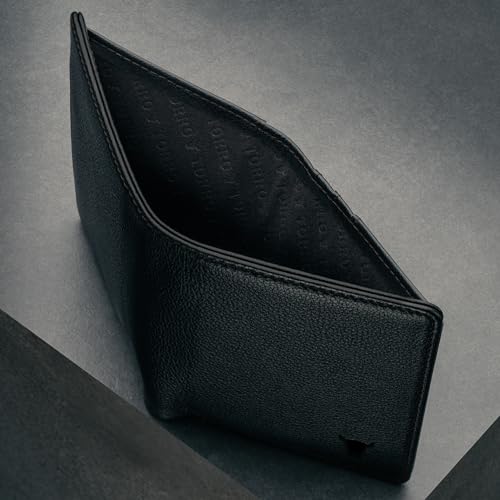 TORRO Top Grain Genuine Leather Wallet for Men | RFID Blocking | Ultra Slim Bifold USA Leather Wallet | Holds Up to 10 Credit Cards | Microfiber Lined | Gifts for Him (Black) - Image 3