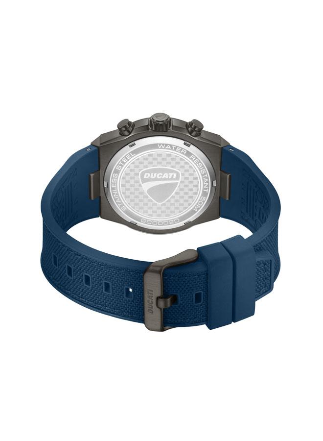Ducati DT014 Men's Blue Dial Blue Silicone-Nylon Strap Chronograph Watch for Men 41mm - Image 3