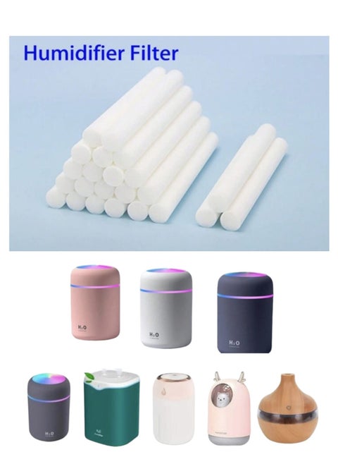 Humidifier Filter Sponge Sticks Diameter Set of 20 Sticks, Universal Sponge Sticks for Air Humidification with Usb-Powered Ultrasonic Humidifier