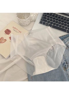 TECHNO 8Q Ultra Thin Seamless Ice Silk Panties Micro Transparent Laser Cutting Non-Trace Panties White  - Image 1