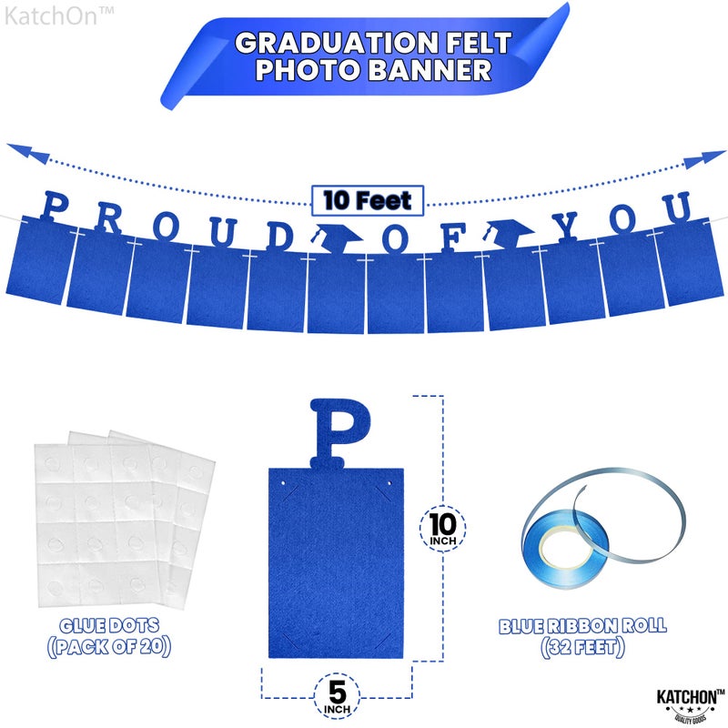 Katchon  Blue Graduation Photo Banner 2025 - Large 10 Feet  Proud Of You Banner | Graduation Decorations 2025 | Graduation 2025 Backdrop - Image 3