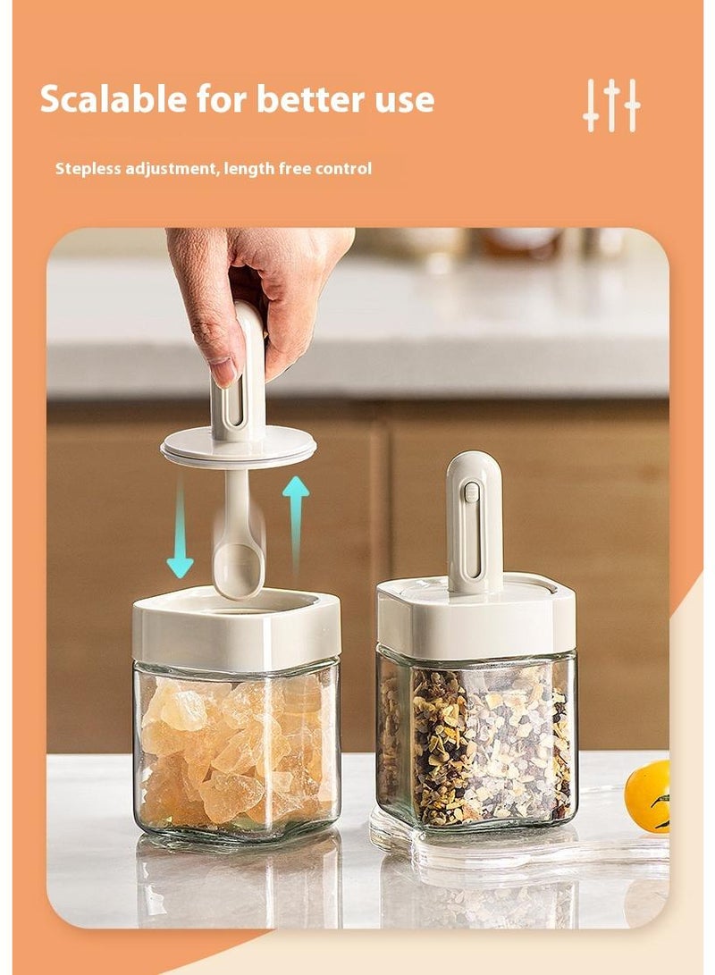 Bluejw Spice Containers Glass, 3Pcs Kitchen Glass Condiment Containers With Lids Spice Jars, Seasonings Container Set For Storage Spices - Image 4