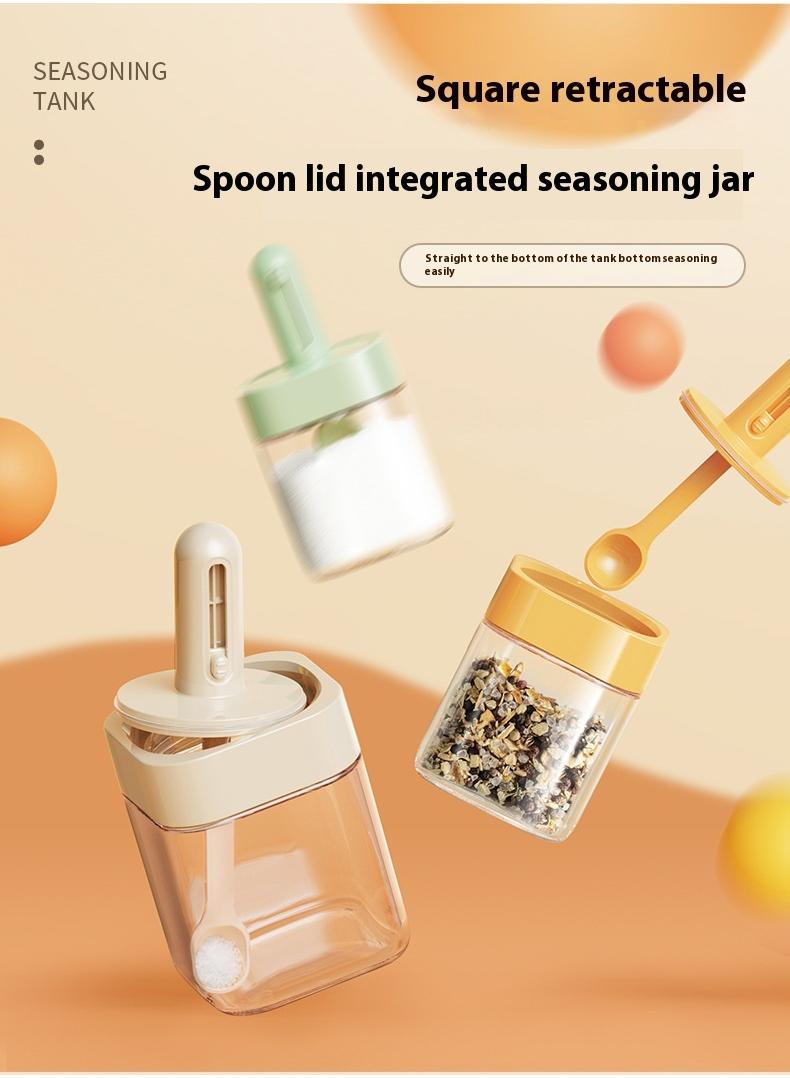 Bluejw Spice Containers Glass, 3Pcs Kitchen Glass Condiment Containers With Lids Spice Jars, Seasonings Container Set For Storage Spices - Image 2