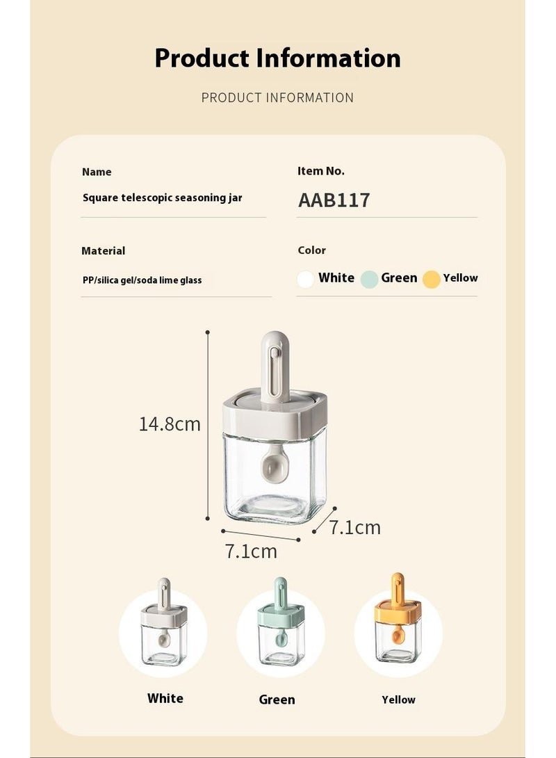 Bluejw Spice Containers Glass, 3Pcs Kitchen Glass Condiment Containers With Lids Spice Jars, Seasonings Container Set For Storage Spices - Image 3