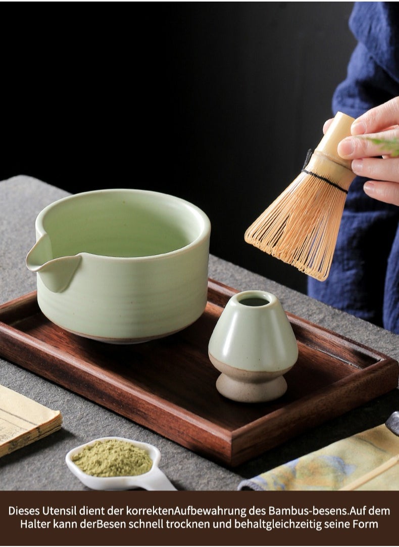 CHHQLZS - 7Pcs Matcha Green Tea Whisk Set, Matcha Kit with Matcha Bowl (with Pouring Spout), Matcha Whisk, Whisk Holder, Strainer - Elegant Matcha Set for Gifting and Personal Use, Gift Box Packaging - Image 1