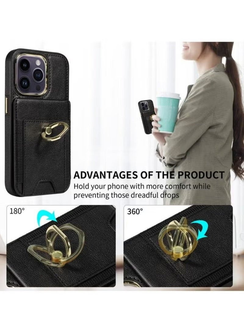 X-level iPhone 15 Pro Max/iPhone 15 Ultra Case Wallet With Credit Card Cover With Flip Premium Leather Phone Ring Stand Holder Kickstand Heavy Duty Protective Cover Accessories Protection - Image 4