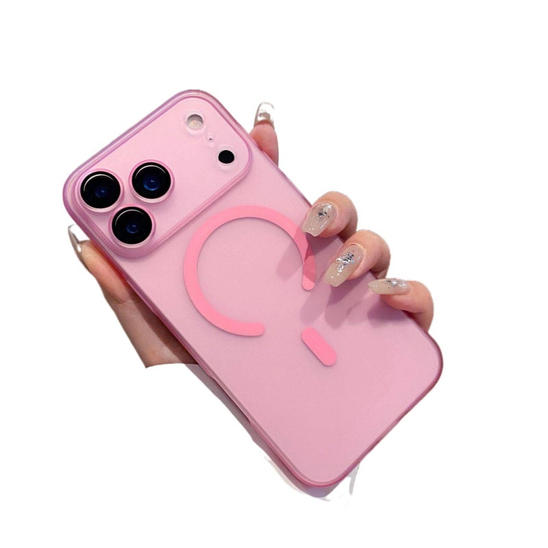 PC MagSafe Case for iPhone 12 Pro Max with Anti-Fingerprint and Strong Magnetic plus Full Coverage plus Frosted Skin Feel in Pink - Image 1