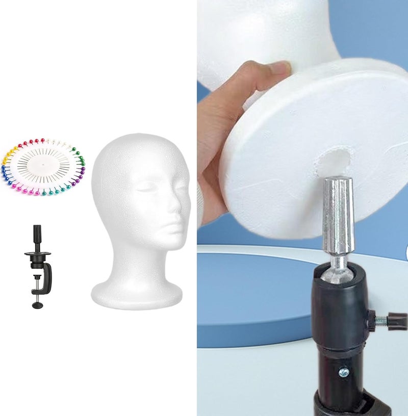 Mannequin Head Model Wigs Hat Display Stand Manikin Foam Wigs Stand for Home Salon Mannequin - Image 2