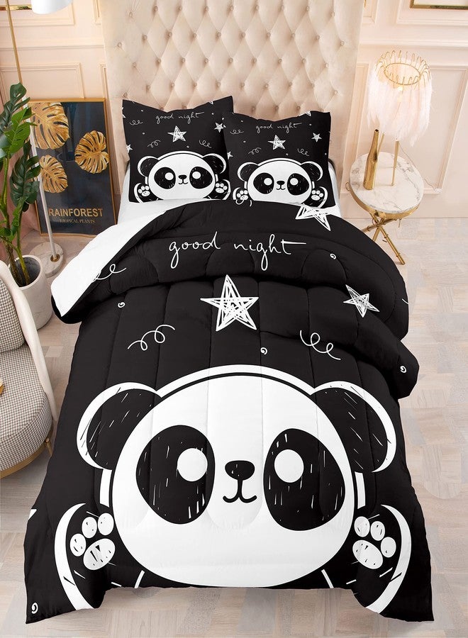 Bodhi Kids Comforter Set, Cute Panda Animal Theme Bedding Set for Boys & Girls, Twin Size with Pillowcase - Image 1