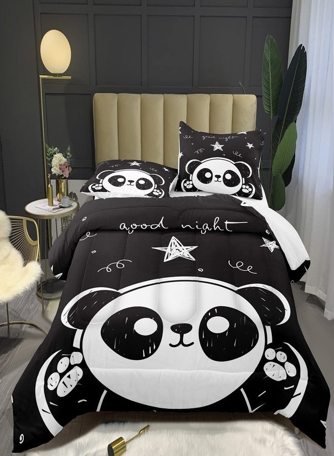 Bodhi Kids Comforter Set, Cute Panda Animal Theme Bedding Set for Boys & Girls, Twin Size with Pillowcase - Image 2