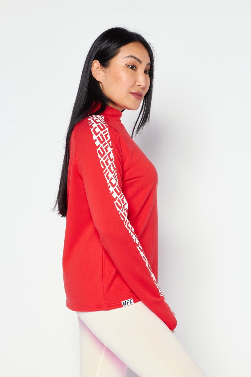 Ufc Women Sportswear Fit Long Sleeves Training Sweatshirt, Red - Image 4