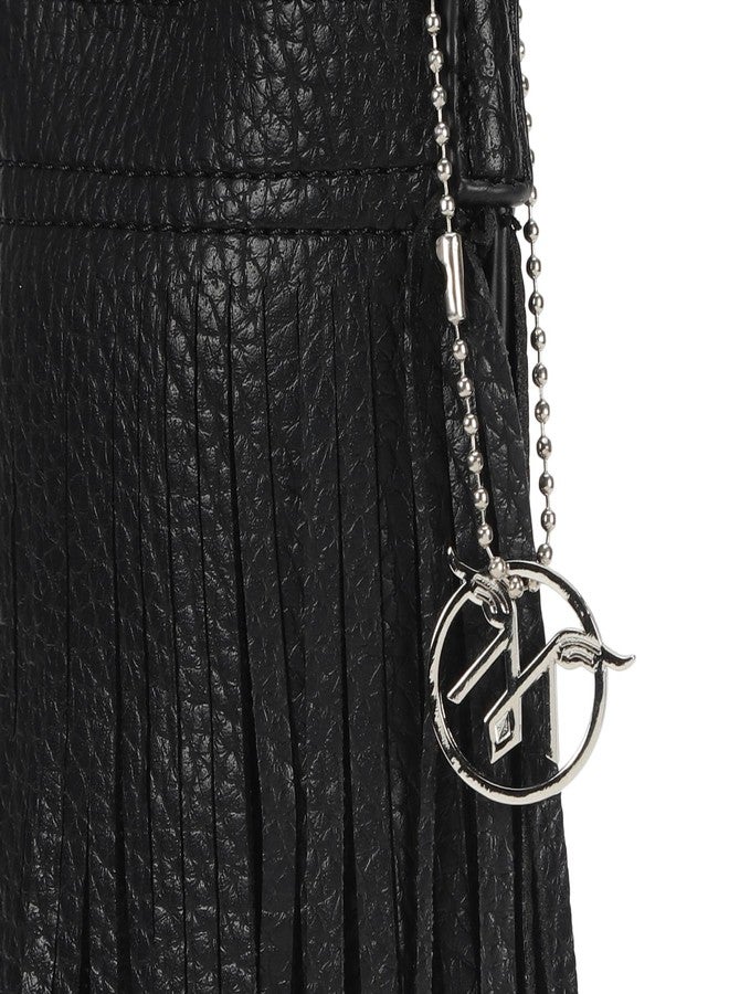 MONROW Black Solid Cross-body Sling Bag with Adjustable Strap for Women - Image 5