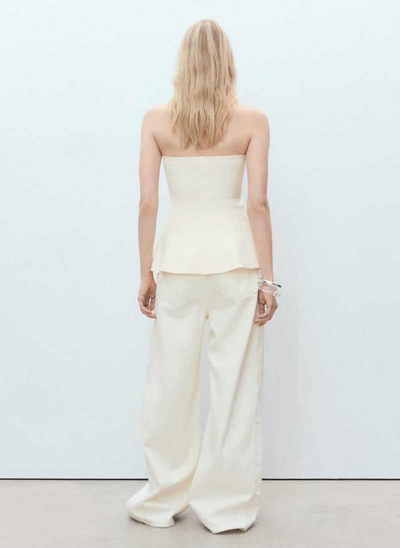 MANGO - Strapless Knitted Top - Image 1