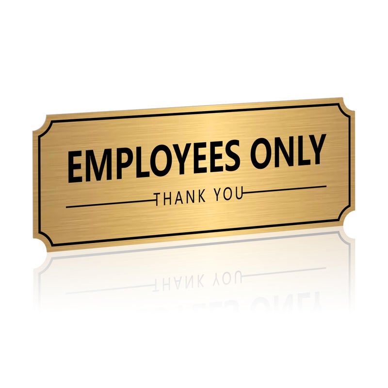 LUHIMO Employees Only Sign Sticker for Doorï¼ŒSelf-Adhesive Weatherproof Vinyl Brushed Gold Staff Only Door Signï¼ŒEmployee Only Thank You Decor for Home, Houseï¼ŒBusiness, Store,Restaurant - Image 1