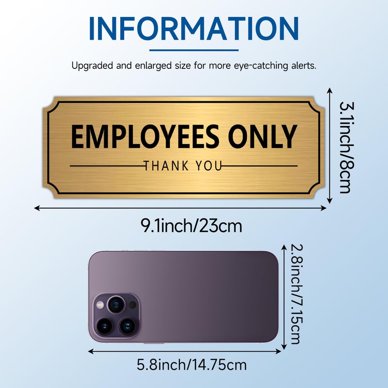 LUHIMO Employees Only Sign Sticker for Doorï¼ŒSelf-Adhesive Weatherproof Vinyl Brushed Gold Staff Only Door Signï¼ŒEmployee Only Thank You Decor for Home, Houseï¼ŒBusiness, Store,Restaurant - Image 2