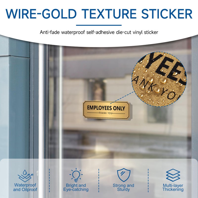 LUHIMO Employees Only Sign Sticker for Doorï¼ŒSelf-Adhesive Weatherproof Vinyl Brushed Gold Staff Only Door Signï¼ŒEmployee Only Thank You Decor for Home, Houseï¼ŒBusiness, Store,Restaurant - Image 4