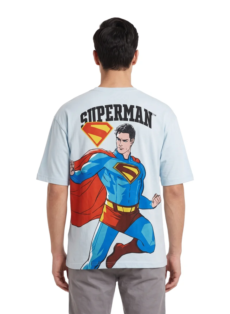 Warner Bros. Warner Bros.  Superman Men’s Drop Shoulder T-Shirt | Superhero Graphic Print Casual Crew Neck Cotton Tee